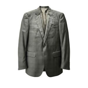 NWOT Emporio Armani G-Line Blazer Mens 40 R Gray Plaid Wool Suit Jacket Bulgaria